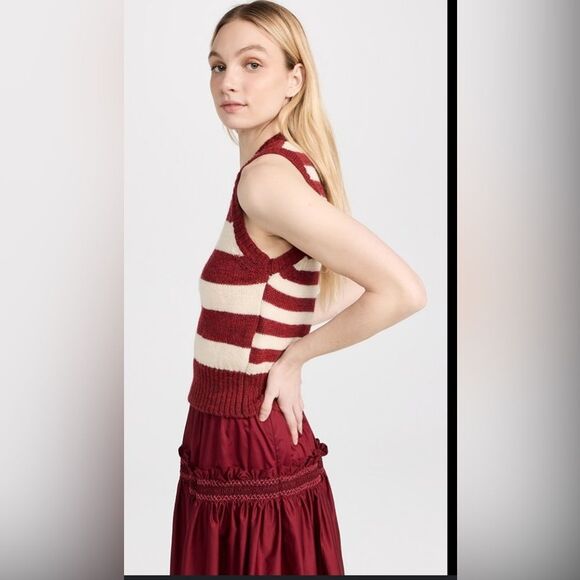 Molly Goddard New Striped Wool Vest Size L - Picture 3 of 12